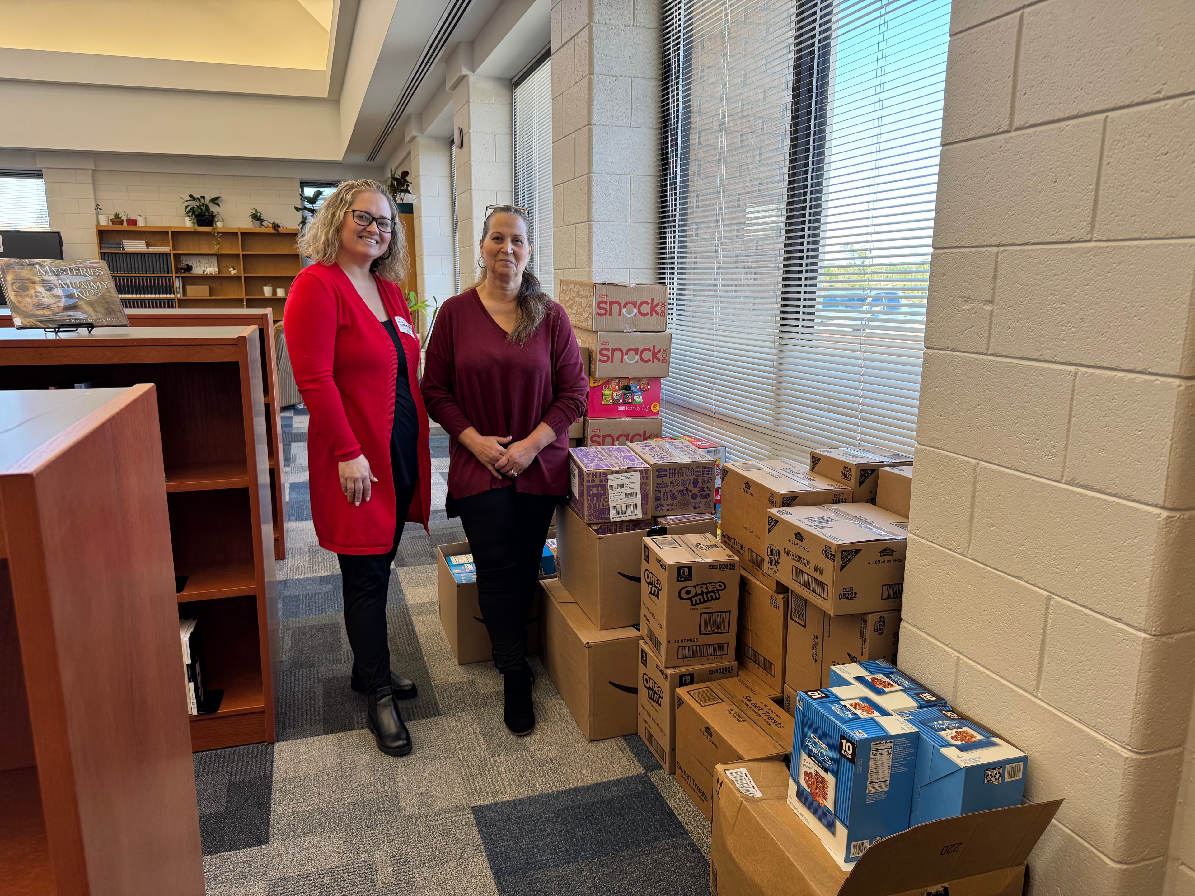 Debbie with Nabisco representative supporting Apalachee donations