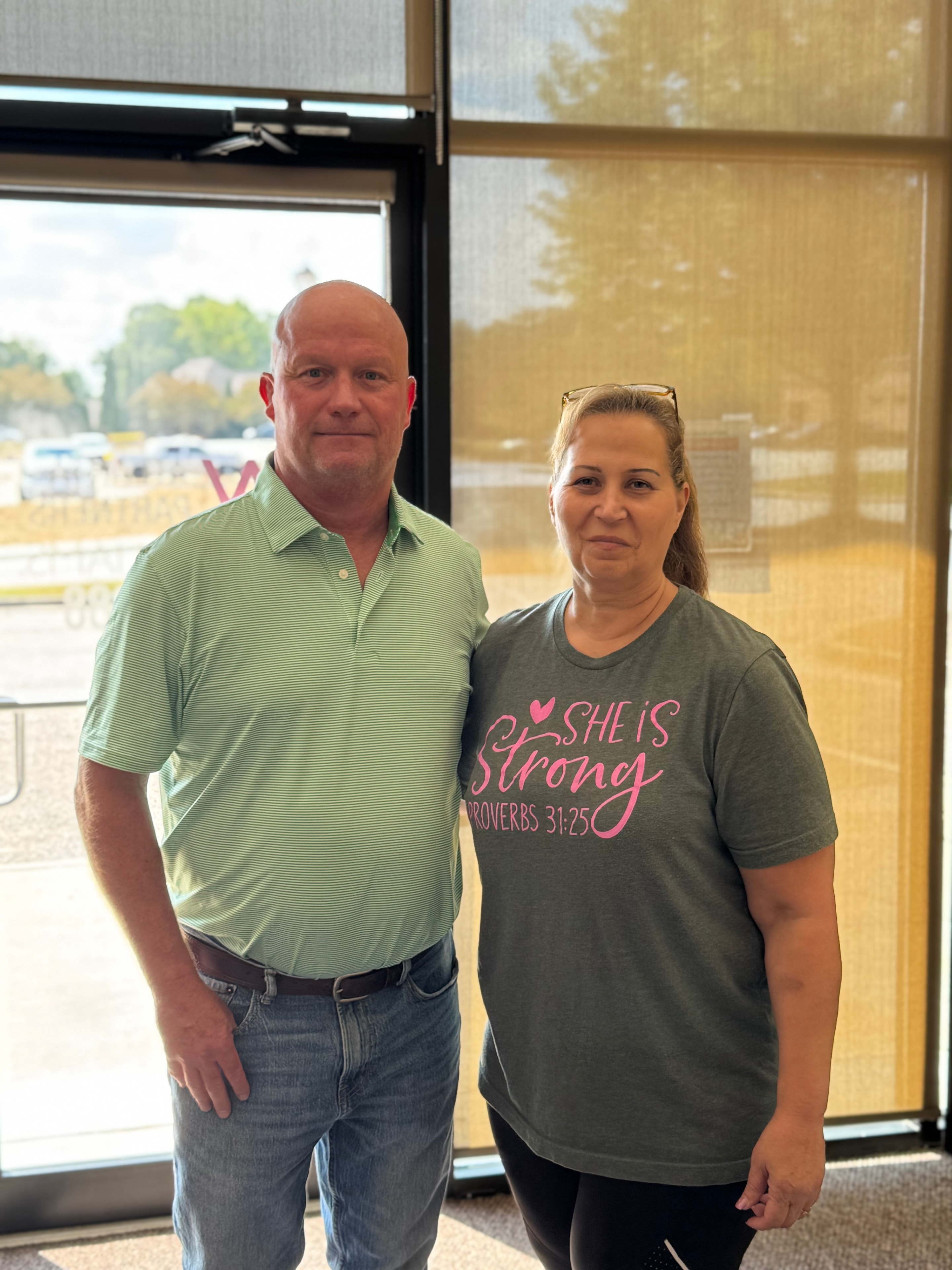 Debbie with Ed Gallagher who donated snacks for Apalachee